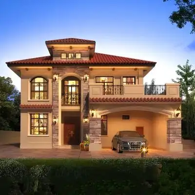 bq2209欧式别墅二层农村自建房设计图别墅设计图纸独栋小洋楼带车库