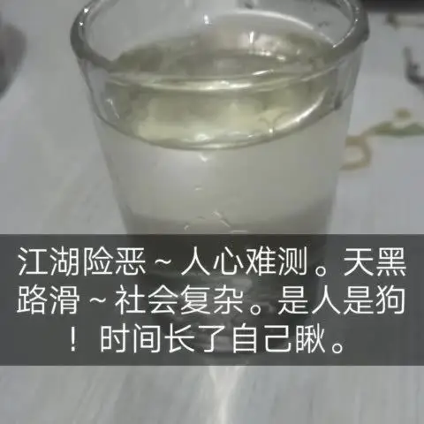 江湖险恶～人心难测.天黑路滑～社会复杂.是人是狗!时间长了自己瞅.