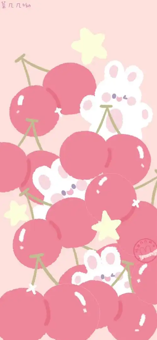 最爱樱桃和番茄满满少女心的水果小兔手机… - 堆糖,美图壁纸兴趣社区