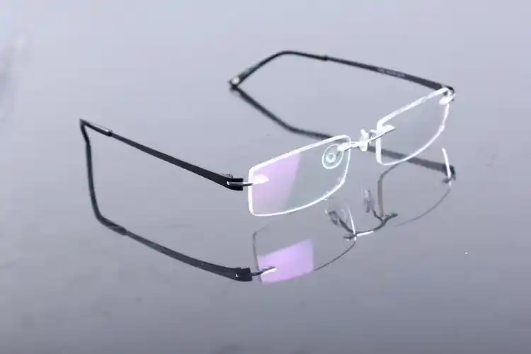 厂家订做超轻无框架b钛双色无框架镜架 哑黑亮银框架眼镜架