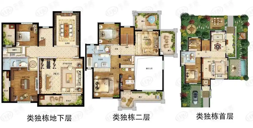 类独栋别墅户型图