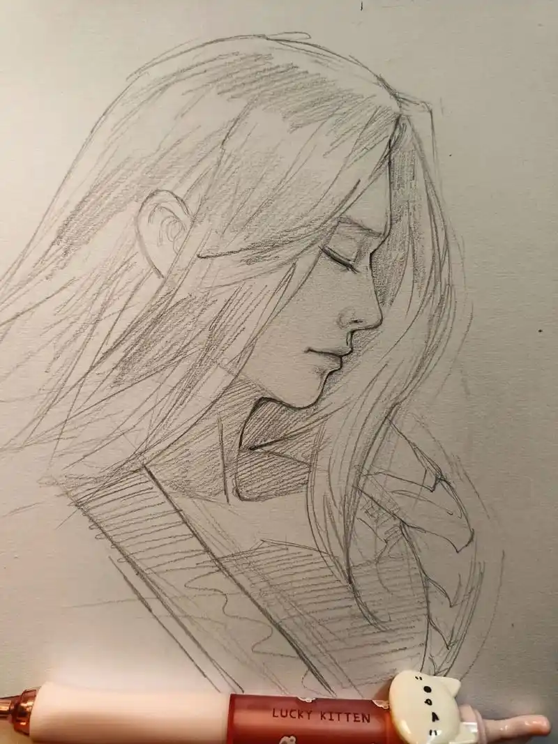 黄昏~ 宛如手心里的曼珠沙华.#手绘过程 #随手画 #铅笔稿 - 抖音