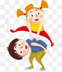 人物运动跳山羊主题卡通