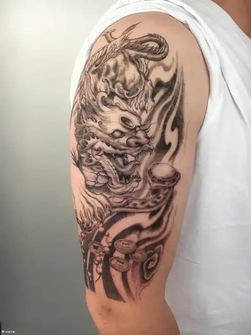 大臂貔貅_纹身图案手稿图片_叶强的纹身作品集