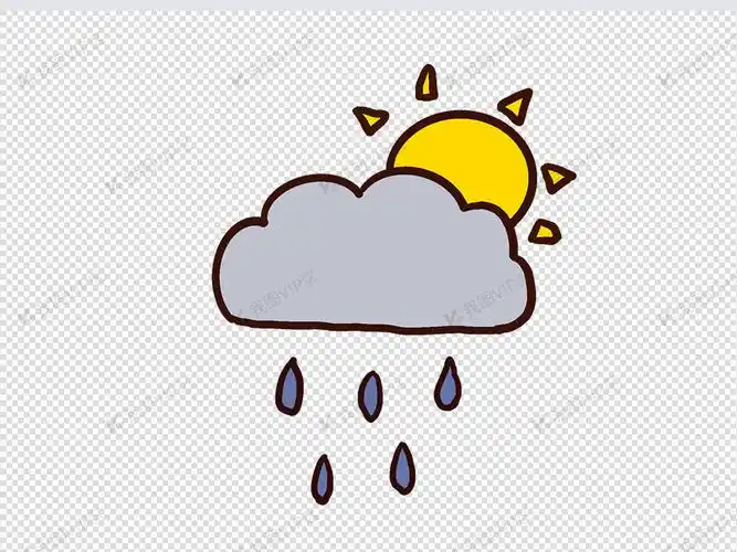 2020卡通阴天暴雨简笔画