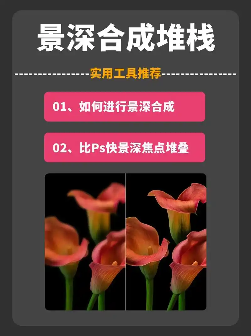 怎么制作多张照片景深叠加多图合成堆栈软件.