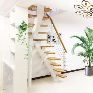 迷你楼梯钢木直梁复式家用室内阁楼整体隔层简约小楼梯厂家定制