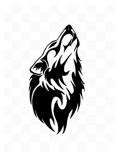 设计元素狼黑白 i>logo /i>设计涂鸦简洁平面