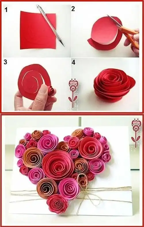 不起眼的彩纸剪开粘起来,简单几步就能造花,纸艺手工花附教程