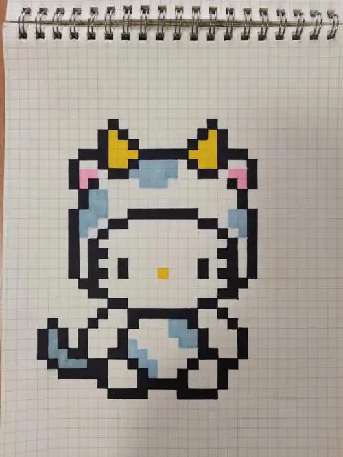 像素画临摹(19)hello kitty