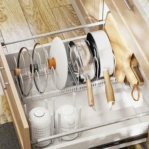 7891厨房不大的话要利用好每一寸空间可自动伸缩调节锅架9999