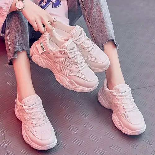 老爹鞋女ins潮春秋运动女鞋百搭网红透气网面休闲内增高品牌1028f