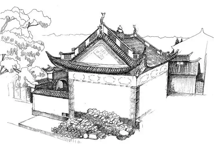 花老道的花与道博物画系列之大理的建筑