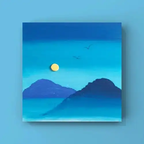 油画棒画一个暑假远山如黛附教程色号