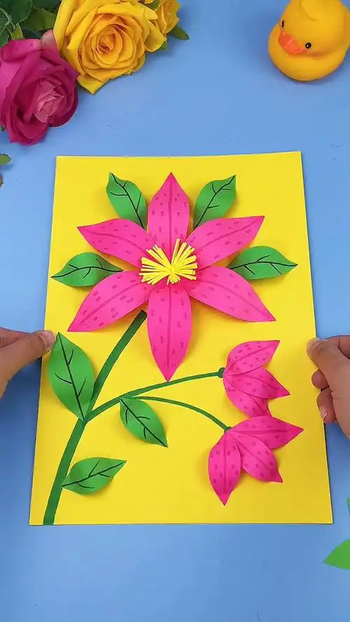 手工制作用彩纸做漂亮的三八女神节贴画女王的心愿好礼