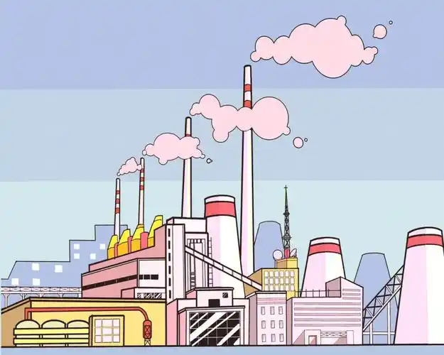 『扁平插画』铁路工厂卡通插画设计