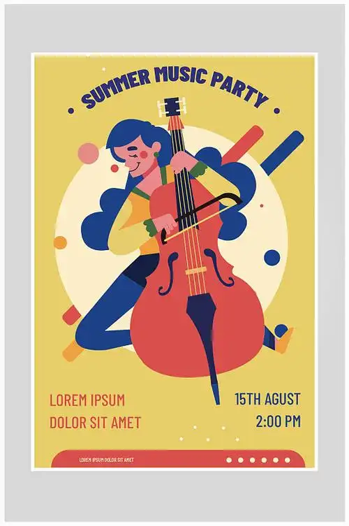 创意质感扁平化音乐海报设计