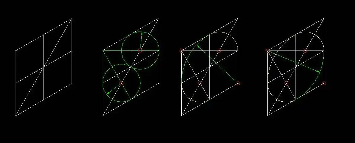 正等轴测图的那个圆形部分怎么画,希望可以详细说明,谢谢