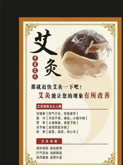 中医艾灸宣传海报图片0x0cdr矢量模版下载