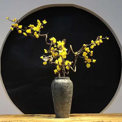 花瓶中式家居玄关摆件腊梅电视柜禅意