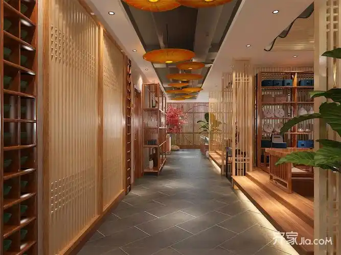 180中式商铺装修装修效果图,秦皇岛蓝心阁养生会所装修案例效果图