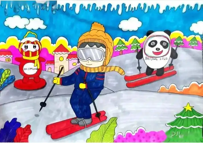 筑梦冰雪相约冬奥2022北京冬奥会主题儿童画致敬经典必须收藏