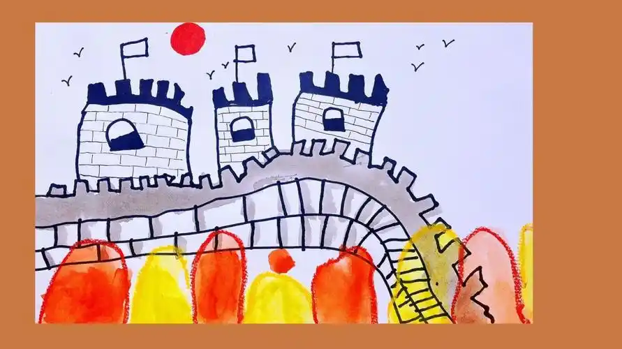 儿童画美术长城