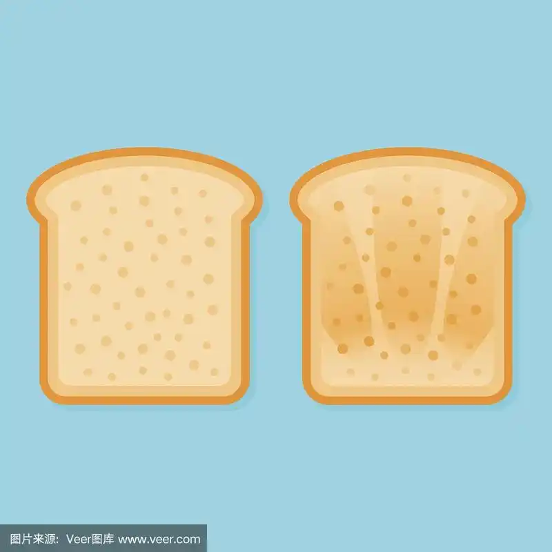 绘画插图,清新,矢量,吐司面包,扁平化设计