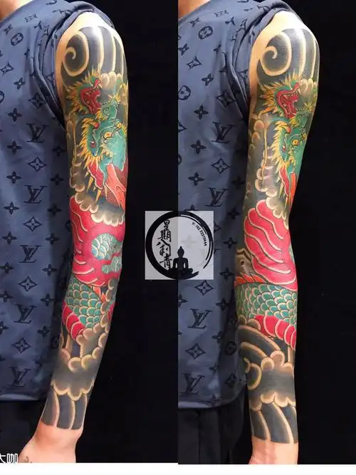 老传统龙_纹身图案手稿图片_段金龙的纹身作品集