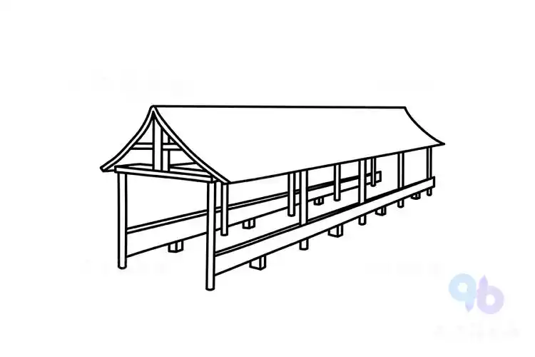 长廊简笔画简单易学