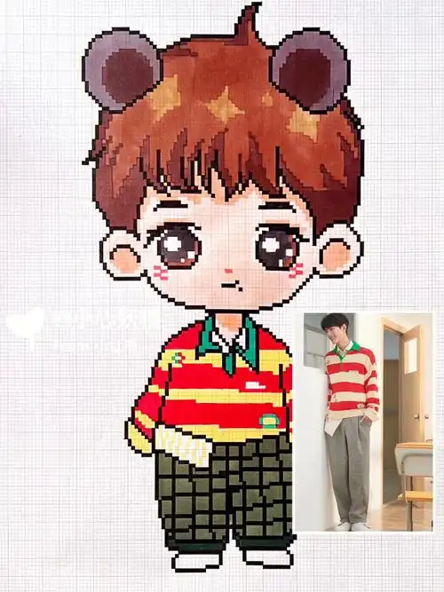 a3 2mm网格本#爱上像素画  #像素画  #画画  #肖战