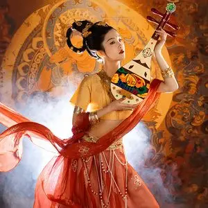 胡云谣影楼摄影写真性感女古装仙女装敦煌飞天汉服舞蹈演出服装