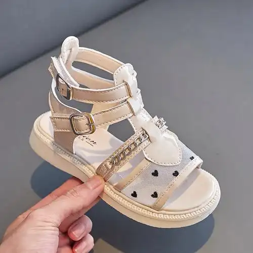 女童凉鞋2022新款时尚中大童凉靴儿童夏季小女孩软底高筒罗马鞋子