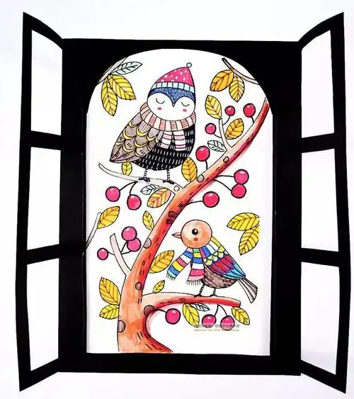 创意儿童画教程|窗外的风景(窗外的画) - 冷求网