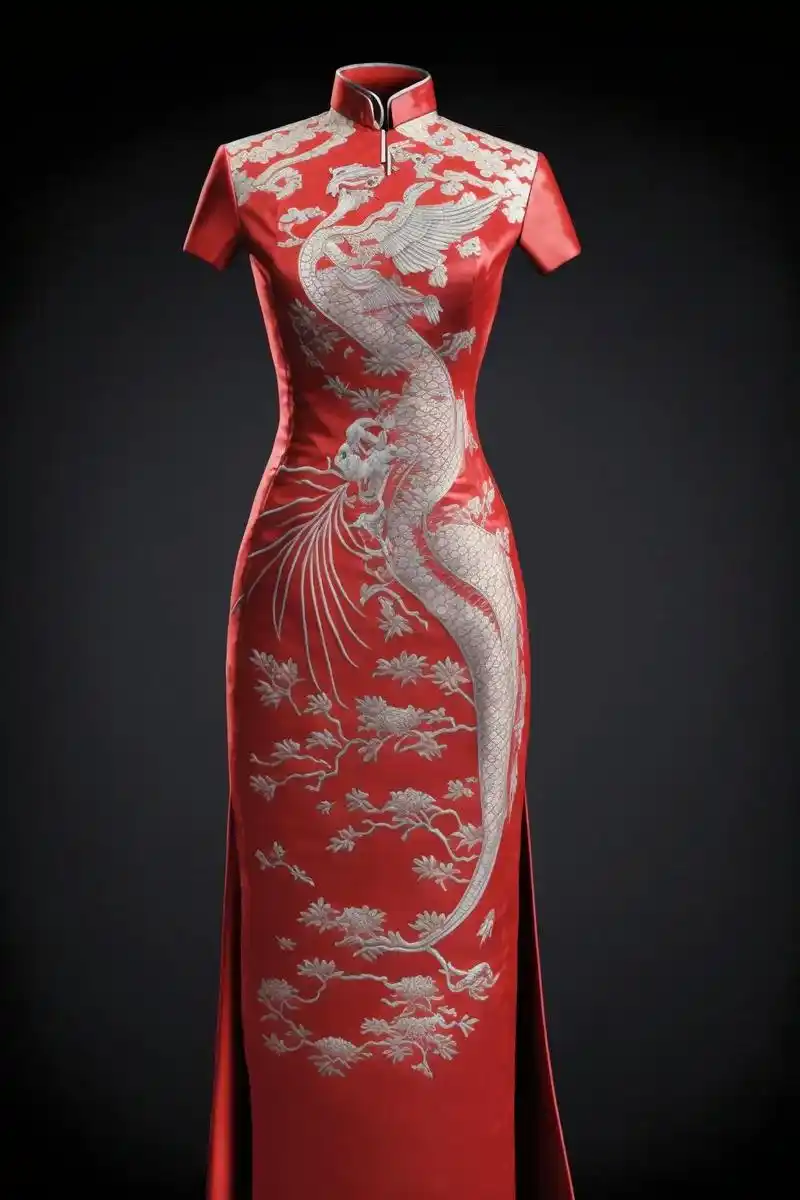中国传统旗袍,国韵中国红,唯美大气,高档中透露着一丝丝大气# - 抖音