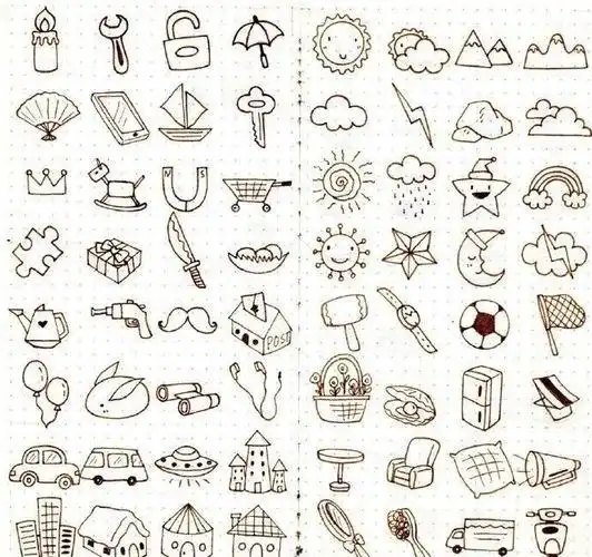 素材图案小东西简笔画