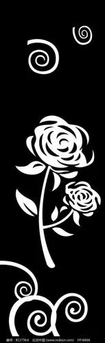 红玫瑰雕刻图案