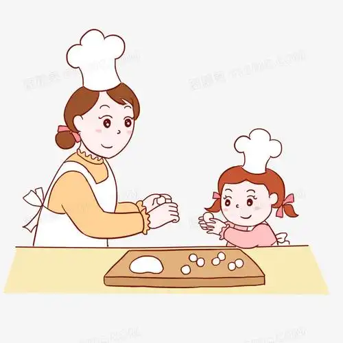 元宵节包汤圆习俗手绘卡通元素