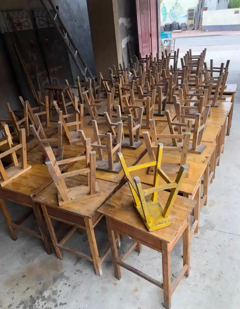 怀旧老式单人学生课桌 学生桌老课桌单人课桌双人课桌怀旧老式单人