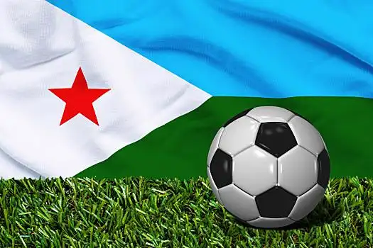 足球,草地,吉布提,旗帜,背景,草丛,地点
