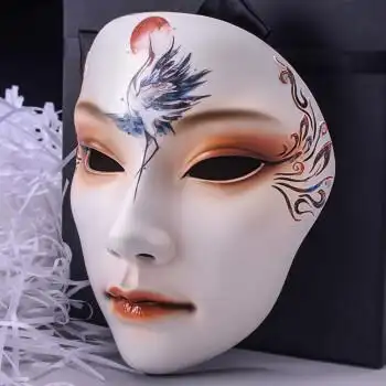 贾思德  创意古风面具古装汉服舞会装扮全脸面具男手绘艺术面罩节日