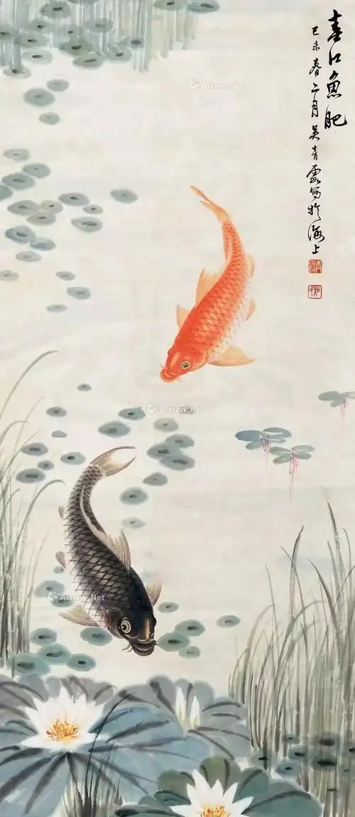 吴青霞笔下的锦鲤,充满自由的灵魂!