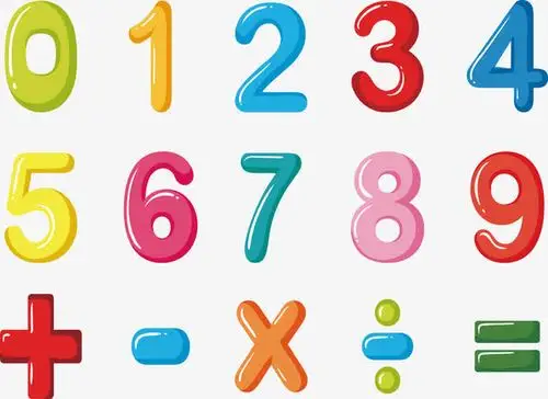 彩色数字艺术字