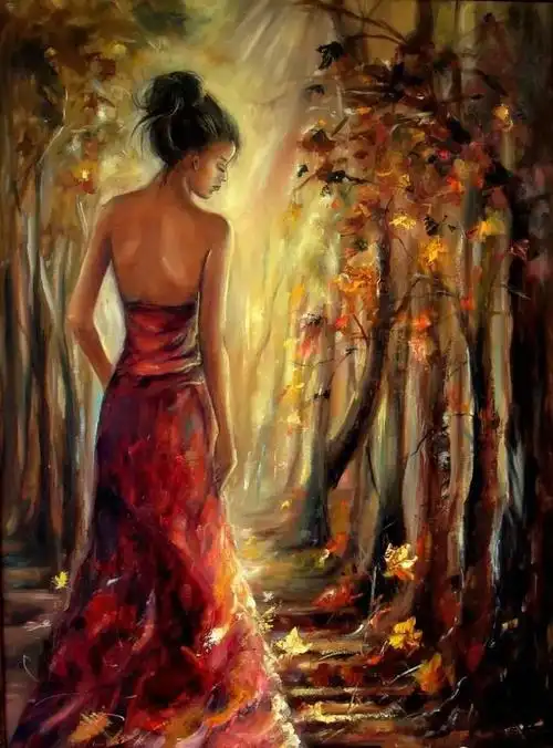 保加利亚艺术家将女性画得唯美浪漫