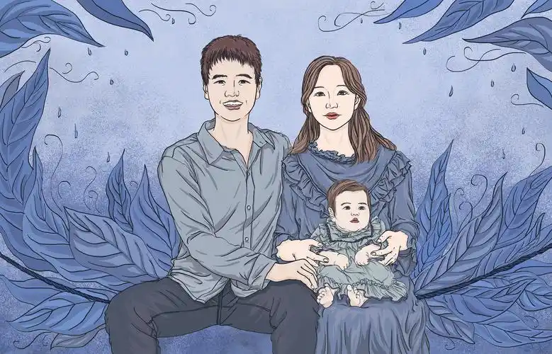 【一家三口】插画