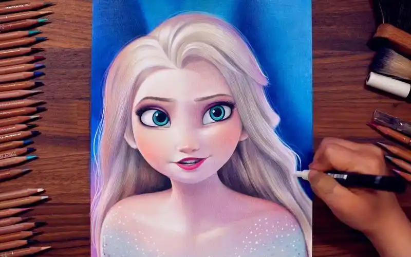 【绘画】《冰雪奇缘2》艾莎 [drawing hands]