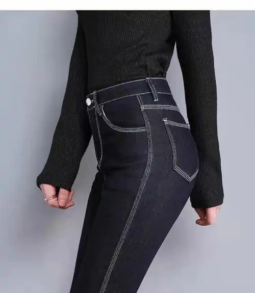 黑色牛仔裤不仅显瘦还有型