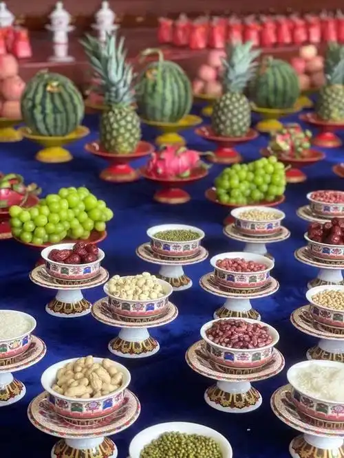 八吉祥高脚供碗贡佛前供天斋菜碗陶瓷供奉供佛供水供菜碗寺庙供盘