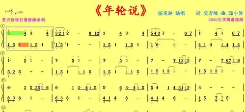 杨丞琳《年轮说》简谱视频