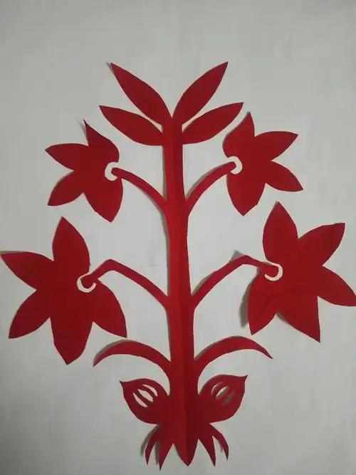 手工窗花剪纸花朵植物